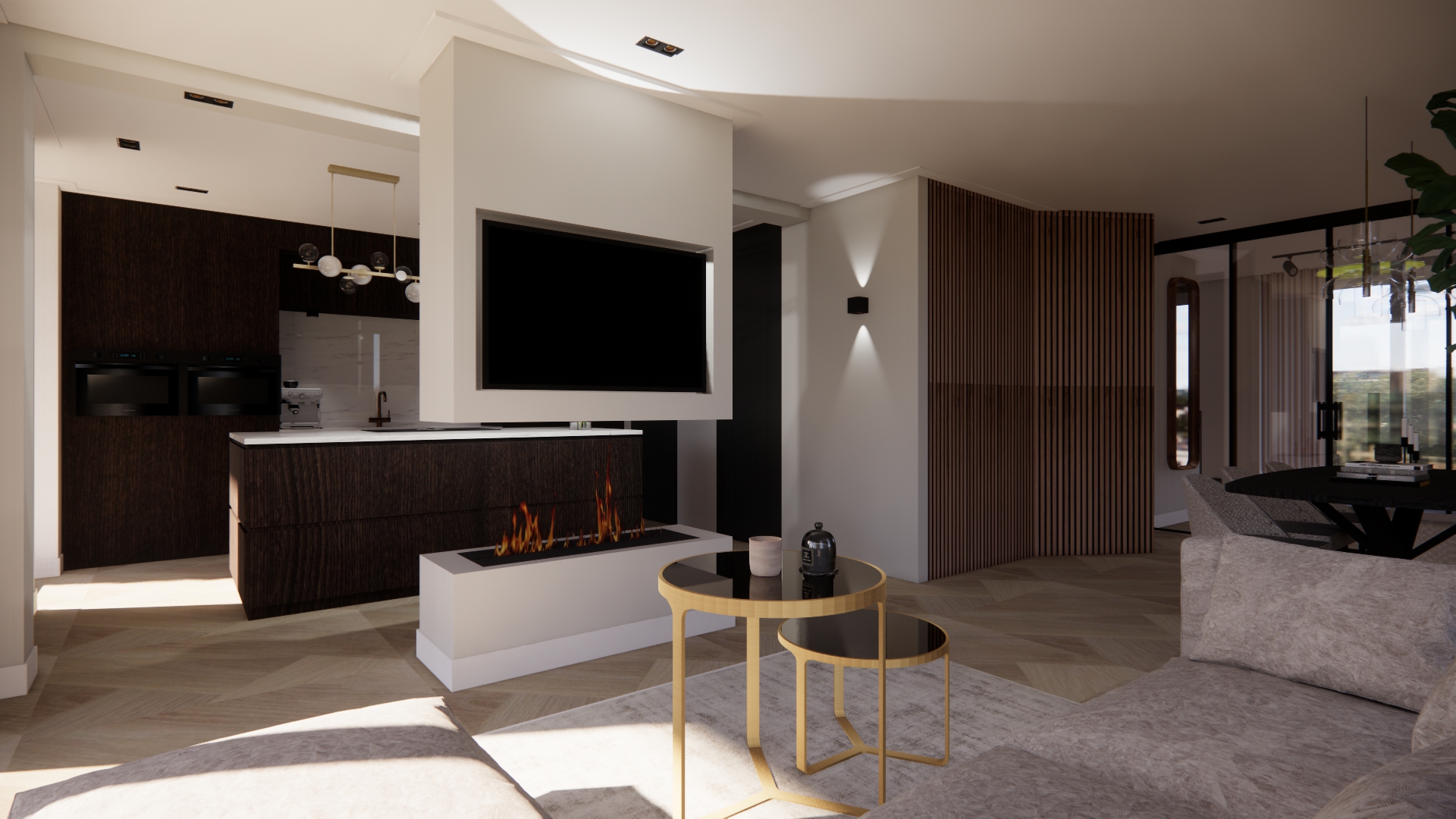 Project 2 — woonkamer met haard